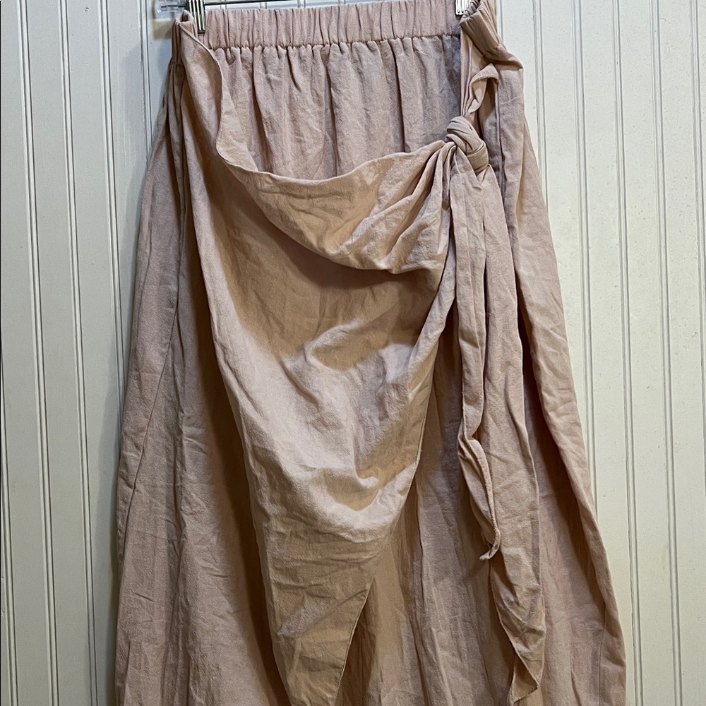 SHEIN Light Pink Maxi Wrap Skirt